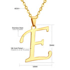 Stainless Steel Women's Unisex 18 Inch Necklace Pendant Letter Lobster Clasp S2