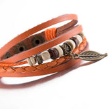 Leather Bracelet Butterfly 8 Inches 15MM Push button  L441