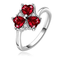 Sterling Silver Plated Heart CleverZirconia Flower Band Ring Size 8 B143