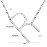 Stainless Steel Women's Unisex 18 Inch Necklace Pendant Letter Lobster Clasp S1