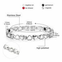 Stainless Steel Watch  Bracelet Heart Stainless Steel Color 8.5"  A124