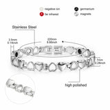 Stainless Steel Watch  Bracelet Heart Stainless Steel Color 8.5"  A124