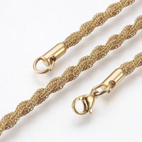 Vacuum Plating Stainless Steel Bracelet Lobster Gold 7 inches(17.8cm) 4.5mm Z204