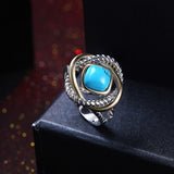 Platinum Black Gunmetal Plated Ring Halo Womens Kallaite Stone Blue B504