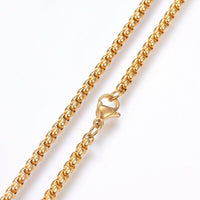 304 Stainless Steel Box Chain Necklaces Lobster Claw Gold Silver 17.7" 2mm Z455