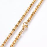 304 Stainless Steel Box Chain Necklaces Lobster Claw Gold Silver 17.7" 2mm Z455