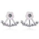 Yellow Gold Platinum Plated Earrings Drop Dangle AAA Zirconia  Stud Clasp L827