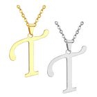 Stainless Steel Women's Unisex 18 Inch Necklace Pendant Letter Lobster Clasp S2