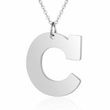 Stainless Steel Women's Unisex 18 Inch Necklace Pendant Letter Lobster Clasp S2