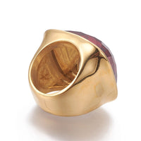 304 Stainless Steel Finger Rings Faceted Glass Clear Size 6~9 16~19mm Z679
