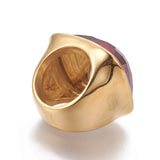 304 Stainless Steel Finger Rings Faceted Glass Clear Size 6~9 16~19mm Z679