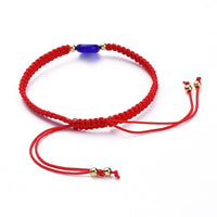 Adjustable Nylon Thread Braided Bead Bracelet Handmade Evil Eye Gold Z143