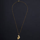 Stainless Steel Pendant Necklace Lobster Clasp Gecko Silver 17.71" 1.5mm P78