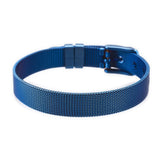 304 Stainless Steel Watch Band Belt Fit Slide Charms Blue Plated 8.5" 10mm A150
