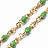 Stainless Steel Chain Anklets Bracelet Enamel Blue Red Green Gold 9" 2mm P279