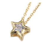 304 Stainless Steel Pendant Necklaces Cubic Zirconia Star Silver Gold 17.8" P661