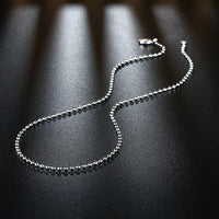 Sterling Silver Plated Necklace Chain 16-24 Inches 3MM Lobster Clasp B358