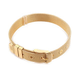304 Stainless Steel Watch Band Belt Fit Slide Charms Blue Plated 8.5" 10mm A150