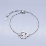 Stainless Steel Bracelet Lobster Clasp Tree of Life Silver Gold Adjustable P259