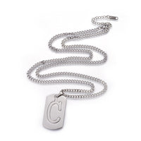 Stainless Steel Initial Pendant Necklace Lobster Chain Alphabet Letter 27" A385