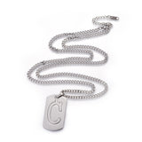 Stainless Steel Initial Pendant Necklace Lobster Chain Alphabet Letter 27" A385