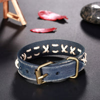 Leather Bracelet Handmade 9 Inches 14MM Belt Buckle  L478