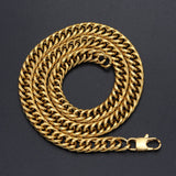 304 Stainless Steel Curb Twisted Chain Necklace Lobster Gold 18-26" 10mm  A417