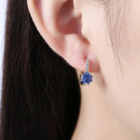 Yellow Gold Plated Earrings  Hoop Huggies AAA Zirconia  Latch Back Clasp L592