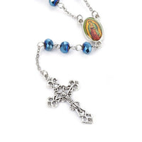 Pendant Necklace Stainless Steel Rosary Beaded Crucifix Cross Silver 27.5" P114