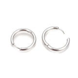 Stainless Steel Hoop Earrings Rose Gold Purple Black Huggie 1" Pin 1mm  P623