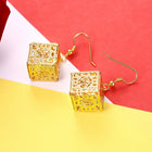 Yellow Gold Plated Earrings Drop Dangle Fish Hook Clasp L643