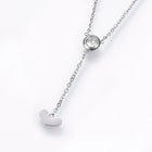 Stainless Steel Set Earrings Pendant Necklace  Heart Gold Silver 16.54" P729