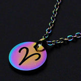 Stainless Steel Pendant Necklace Lobster Zodiac Sign Aries Adjustable 1.5mm P69