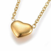 Stainless Steel Set Pendant Necklace Earring Bracelet Heart Gold Silver 17" P679