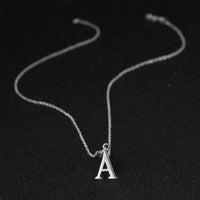 Sterling Silver Plated Necklace Women Pendant Initial Letter Alphabet B375