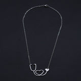 Stainless Steel Pendant Necklace Lobster Clasp Nurse Silver 17.71" 2mm P44