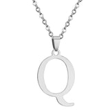 Stainless Steel Women's Unisex 18 Inch Necklace Pendant Letter Lobster Clasp S2