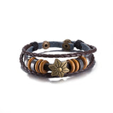 Leather Bracelet  Brown 8.5 Inches 20MM Push button  L442