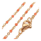 304 Stainless Steel Chain Necklace Enamel Gold Blue Green Red Pink 18" 2mm P366