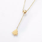 Stainless Steel Set Earrings Pendant Necklace Christmas Tree Gold 16.54" P728
