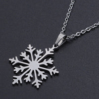 Stainless Steel Pendants Necklace Lobster Snowflake Silver 17.71" 1.5mm Z623