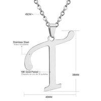 Stainless Steel Women's Unisex 18 Inch Necklace Pendant Letter Lobster Clasp S2