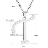 Stainless Steel Women's Unisex 18 Inch Necklace Pendant Letter Lobster Clasp S2