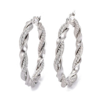 Stainless Steel Hoop Earring Hypoallergenic Ear Nut Twisted Ring Gold  Z284