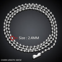 Stainless Steel Necklace Chain Beads Chain 18-24 Inches 2.4MM Lobster Clasp B199
