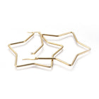 201 Stainless Steel Hoop Earrings Star Gold 12 Gauge 65.5x62 2mm Pin: 0.7mm A154