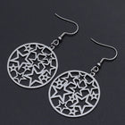 Stainless Steel Dangle Earrings Ring Hook Star Stainless Steel 54mm 0.6mm P201