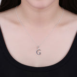 Sterling Silver Plated Necklace Women Pendant Initial Letter Alphabet B375