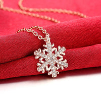 Rose Platinum Plated Necklace Pendant Snow Flake 20 Inches 1MM Lobster B129