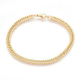 Stainless Steel Curb Chain Bracelet Lobster Clasp Gold Silver 8.3" 4~5x2mm P243